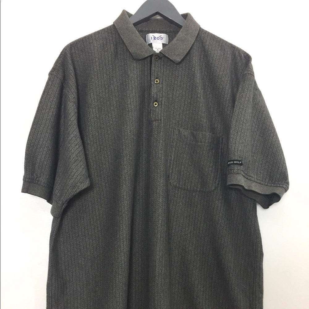 IZOD Golf Polo Gray Mens Polo Shirt Cotton XL